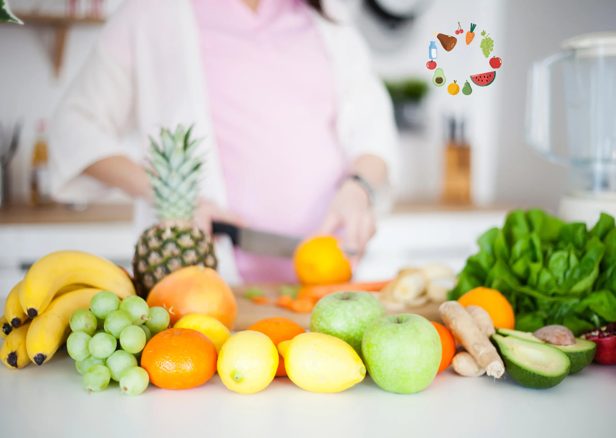 A lady cutting fruits, nutrition for fertility